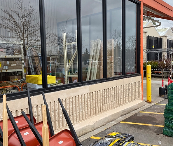 Storefront Repair at Home Depot in Lansing, MI.