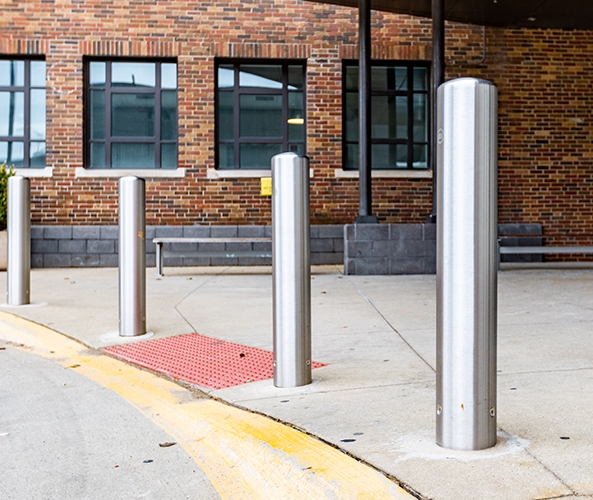 Vehicle Crash Protection at College for Creative Studies A. Alfred Taubman Center in Detroit, MI.